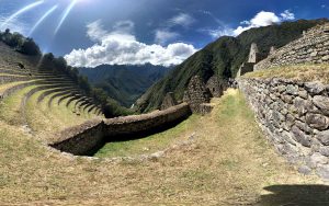 view of wiñaywayna that is the most impressive inca site along the inca trail to machu picchu