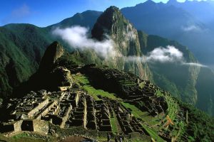 Great view of machu picchu citadel during the sunrise